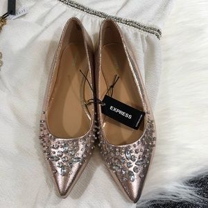 Express Shoes - Express jeweled rose gold flats Express Shoes - Express jeweled rose gold flats